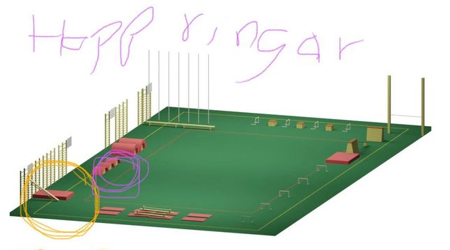 Hinderbana med häck